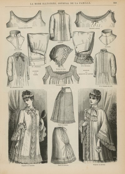 Sida från La Mode Illustree, 1885 av French School