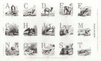 Sida från typografiska vinjetter (gravyr) av French School