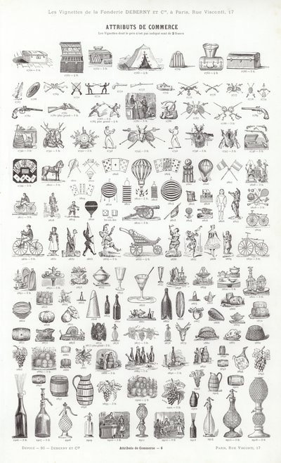 Sida från typografiska vinjetter (gravyr) av French School
