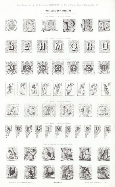 Sida från typografiska vinjetter (gravyr) av French School