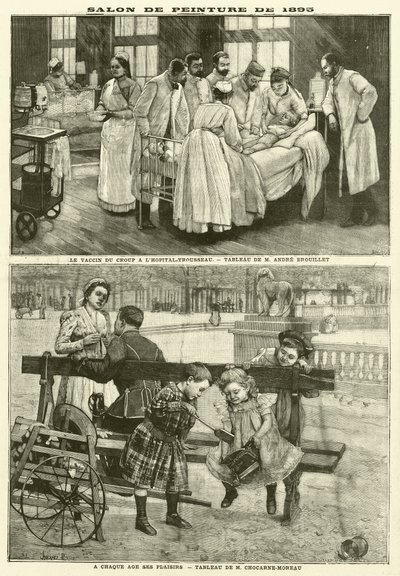 Målningar utställda på Parissalongen 1895 (gravyr) av French School