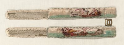 Ett par strumpeband, ca 1770-90 (silke och metall) av French School