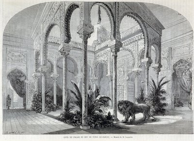 Parc de Montsouris: interiören av Palais du Bey i Tunis vid världsutställningen 1867. av French School
