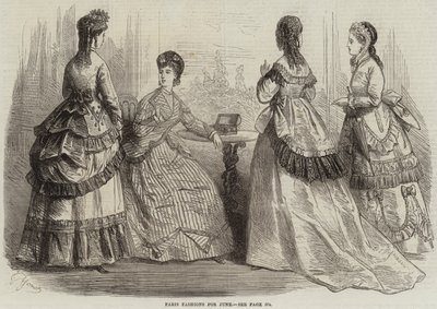 Paris Fashions för juni (gravyr) av French School