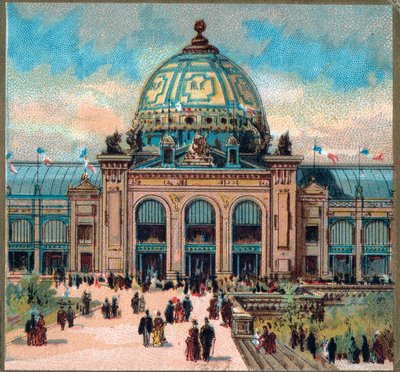 Paris. Universell utställning 1889: Utsikt över Palace of Fine Arts. av French School
