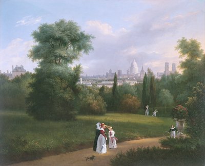 Paris från Folie-Beaujon, ca 1830 av French School