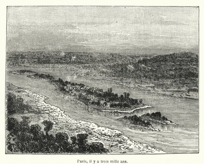 Paris, för tre tusen år sedan (gravyr) av French School