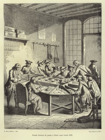 Paris postkontor under Ludvig XVI av French School
