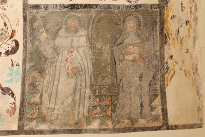 Sockenkyrka (Church of Our Lady of Solers). Interiör. Skepparna. Väggmålningar. Detalj. 1500-talet (?). av French School