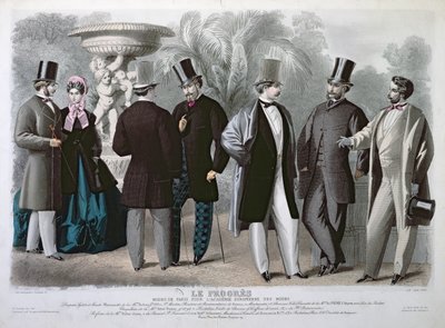Parisisk modetallrik för Le Progres, juni 1864 (färggravyr) av French School