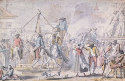 Parisian Pleasure Ground, känd som Les Porcherons (penna och wc på papper) av French School