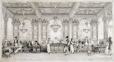 Parisiskt café i början av 1800-talet. av French School
