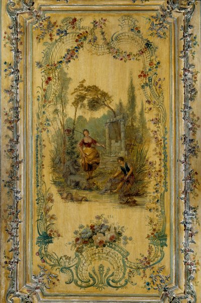 Pastoral scen, panel av lägenheten till Dauphine Marie Josephe av Sachsen (1731-1767) av French School