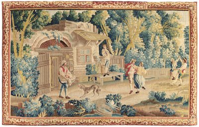 Pastoral gobeläng, Aubusson, mitten av 1700-talet av French School