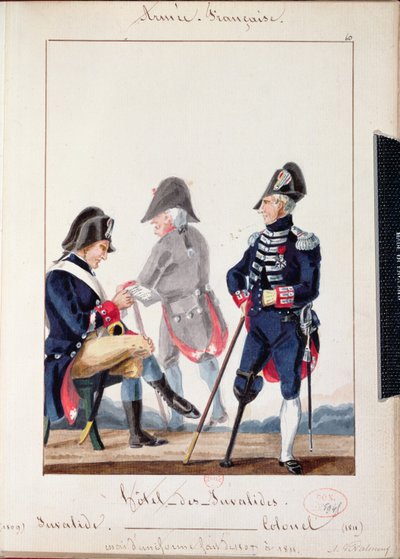 Patienter på Hotel des Invalides, 1809-11 (wc på papper) av French School