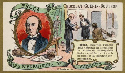 Paul Broca, fransk läkare, anatom och antropolog (chromolitho) av French School
