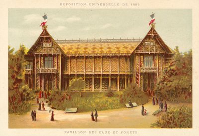 Paviljong av vatten och skogar, Exposition Universelle 1889, Paris av French School