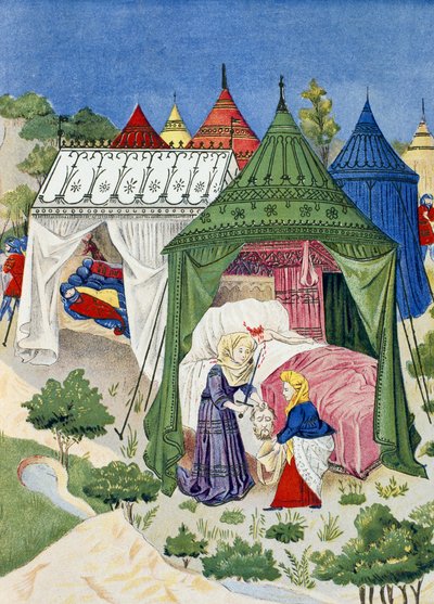 Paviljonger och tält från 1400-talet, detalj från Judiths historia av French School