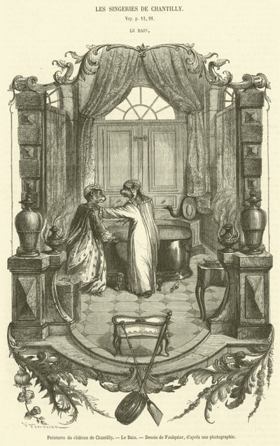 Målningar av Château de Chantilly, Le Bain (gravyr) av French School