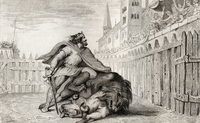 Pepin III (714-68) den korta med lejonet och tjuren, från 
