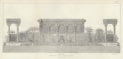 Persepolis, Hypostyle Hall of Xerxes, geometrisk höjd, restaurerad av Ch Chipiez av French School