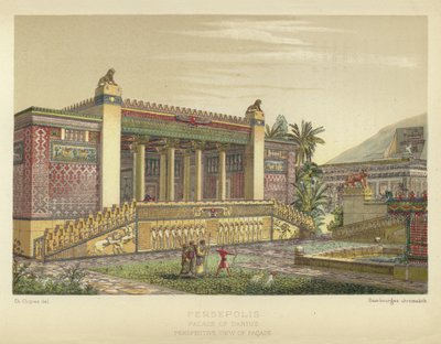 Persepolis, Darius palats, perspektivvy av fasaden av French School
