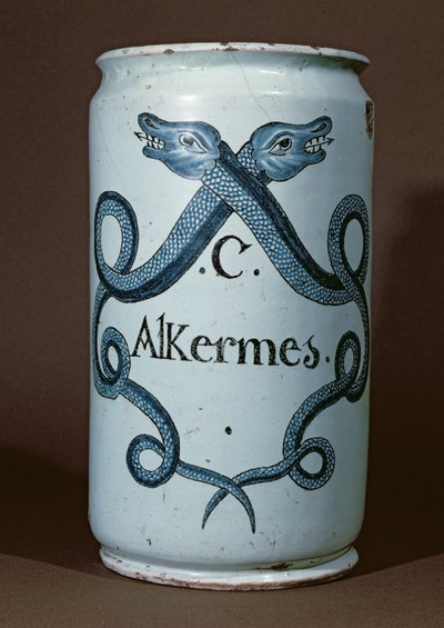 Farmaceutisk burk för alkerner, från Rouen, ca 1770 (keramik) av French School