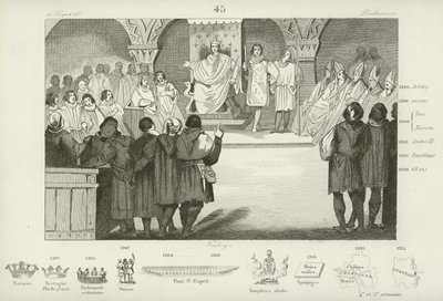 Filip IV av Frankrike sammankallar generalstaterna, Louuvrens palats, Paris, 1302 av French School