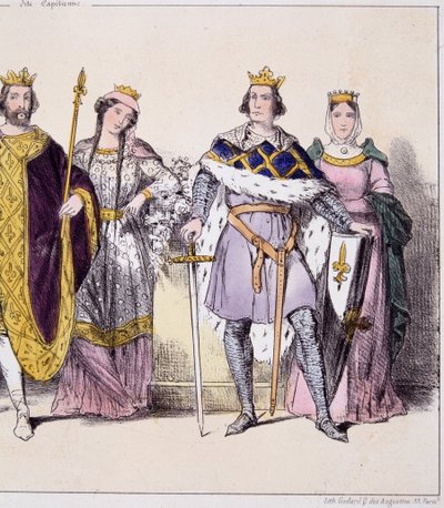 Philippe Auguste och Isabelle de Hainaut - i "Den franska monarkin i tryck"" av French School
