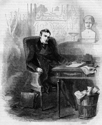 Philippe Paul (Philip-Paul) de Segur (1780-1873), fransk diplomat och historiker, skriver den ryska kampanjen. Gravyr från 1856. av French School