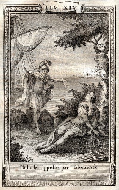 Philocle minns av Idomenee - gravyr från 1798 efter Monnet i "Les Aventures de Telemaque, fils d