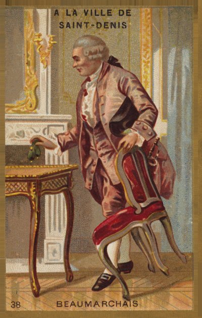 Pierre-Augustin Caron de Beaumarchais, fransk dramatiker och revolutionär (1732-1799), i staden Saint-Denis av French School
