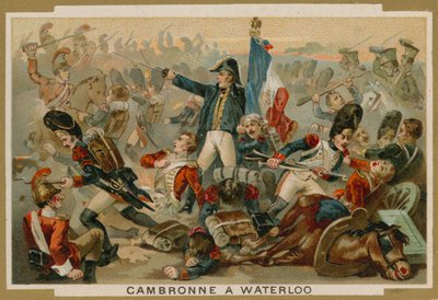 Pierre Cambronne, fransk general, vid slaget vid Waterloo, 1815 av French School