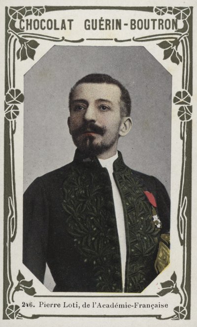 Pierre Loti, från Academie-Francaise (färgad bild) av French School