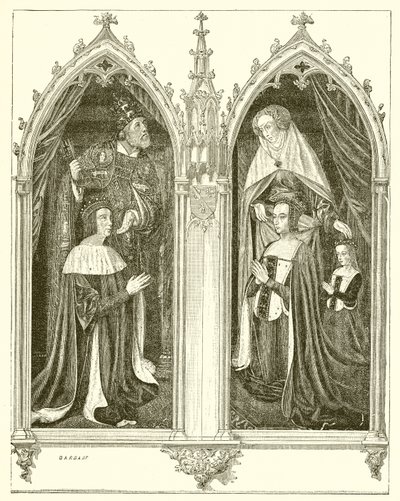 Pierre de Bourbon och Anne de Beaujeu, hans fru av French School