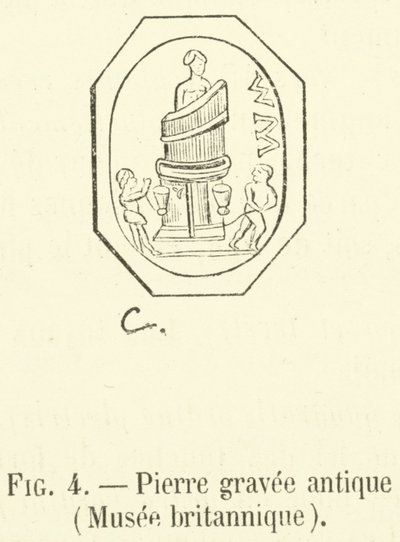Forntida gravsten, British Museum (gravyr) av French School