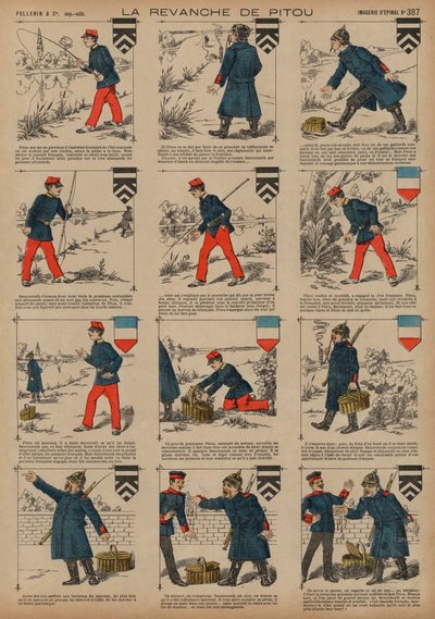 Pitous hämnd (färgad gravyr) av French School