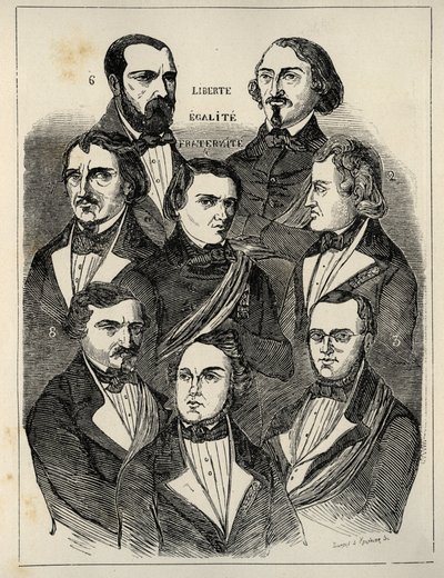 Plakat val 1848 - Franska republikanska politiker av French School