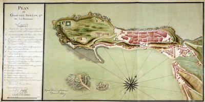 Plan av Granville, för republikens år IV (1796) av French School