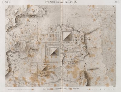 Plan över pyramiderna i Memphis och det omgivande området av French School