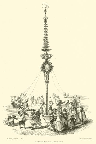 Plantage av en maj på 1600-talet (gravyr) av French School