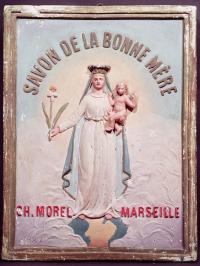 Plakettreklam Savon de la Bonne Mere, 1880 (gips) av French School