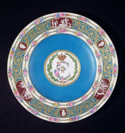 Tallrik från kejsarinnan Catherina II (1729-96) av Ryssland, Sevres, ca 1779 (porslin) av French School