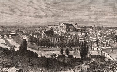 Poitiers - gravyr i "La France illustrée: geografi, historia, statistisk administration" av V.A. Malt-Brown. 1884 av French School