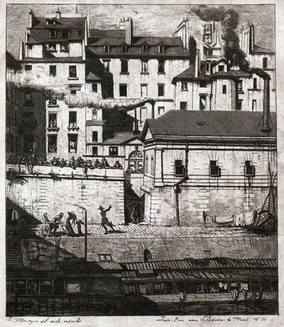 Polisen i Paris. (gravyr, ca 1860) av French School
