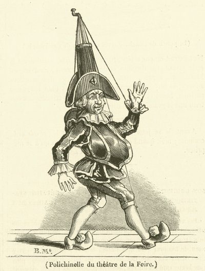 Polichinelle du théâtre de la Foire (gravyr) av French School