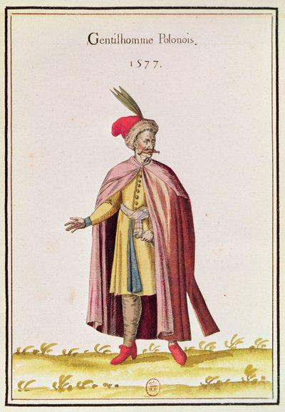 Polsk adelsman, 1577 (färgstick) av French School