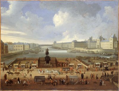 Pont Neuf och Louvren, ca 1669 (olja på duk) av French School