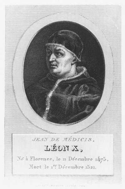 Påven Leo X, Giovanni di Lorenzo de Medici (gravyr) av French School