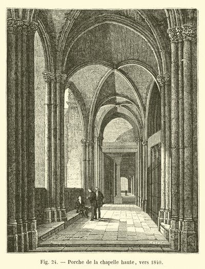 Veranda till övre kapellet, omkring 1840 av French School